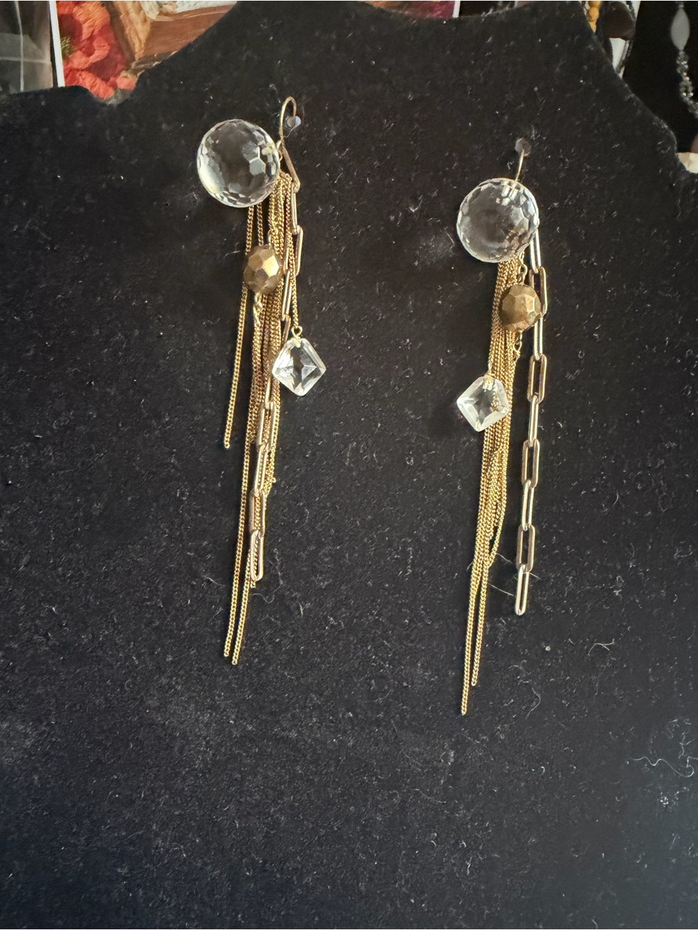 Gold Crystal Drop Dangle Earrings - Women Jewelry